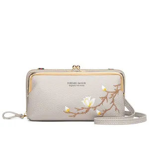 WOMEN FASHION EMBROIDERED CROSSBODY BAG_CWAB1641: GREY / (OS) 1