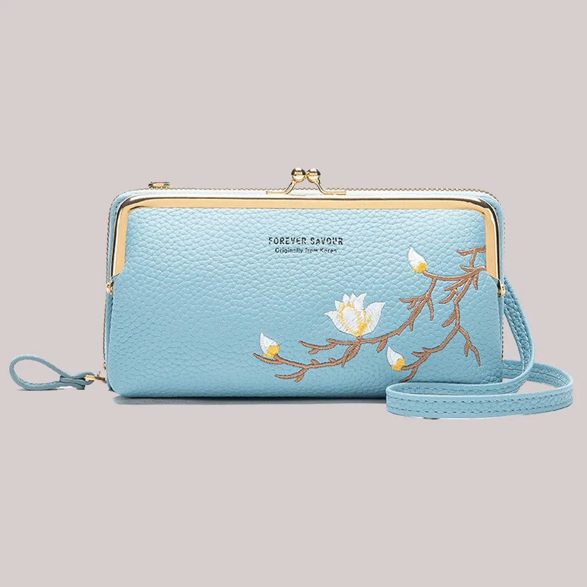 WOMEN FASHION EMBROIDERED CROSSBODY BAG_CWAB1641: GREY / (OS) 1