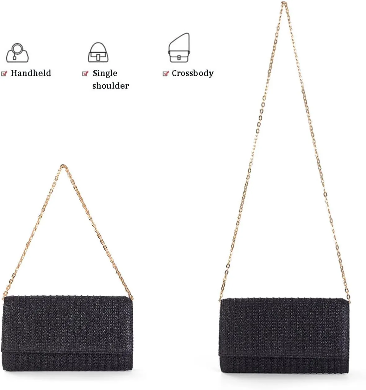 Women Straw Beach Clutch Purse Handbag Summer Elegant Vacation Style Shoulder Bag Crossbody Bag