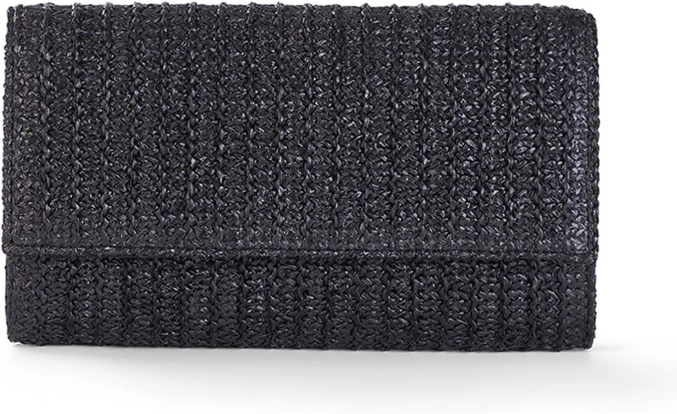 Women Straw Beach Clutch Purse Handbag Summer Elegant Vacation Style Shoulder Bag Crossbody Bag