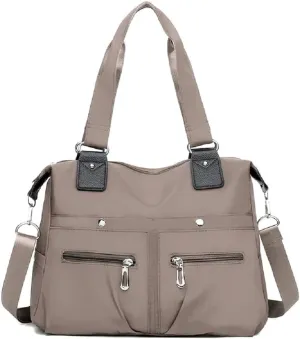 Women Waterproof Multi Pocket Handbag Nylon Tote Bag Large Travel Shoulder Bag