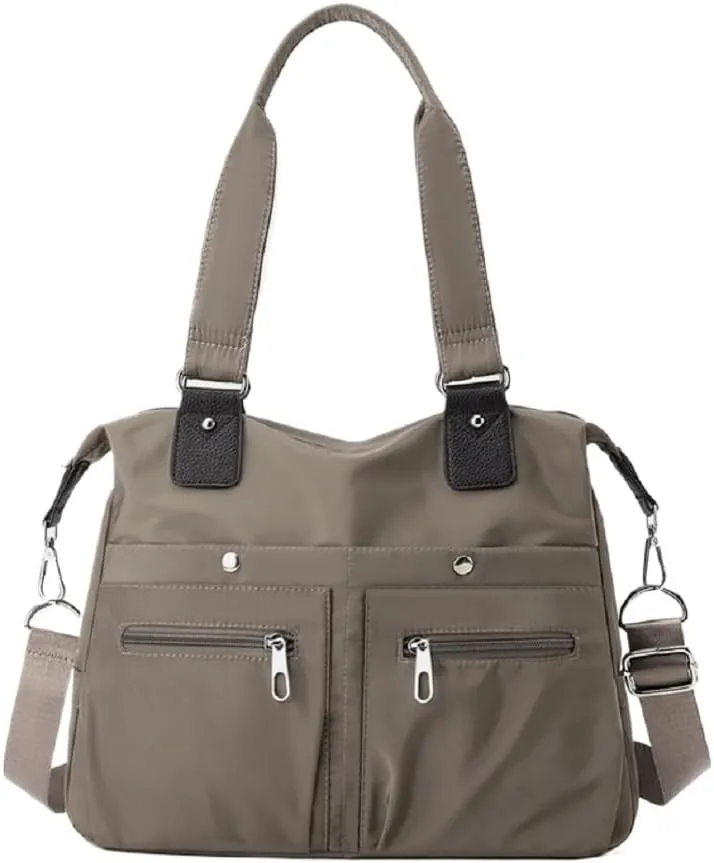 Women Waterproof Multi Pocket Handbag Nylon Tote Bag Large Travel Shoulder Bag