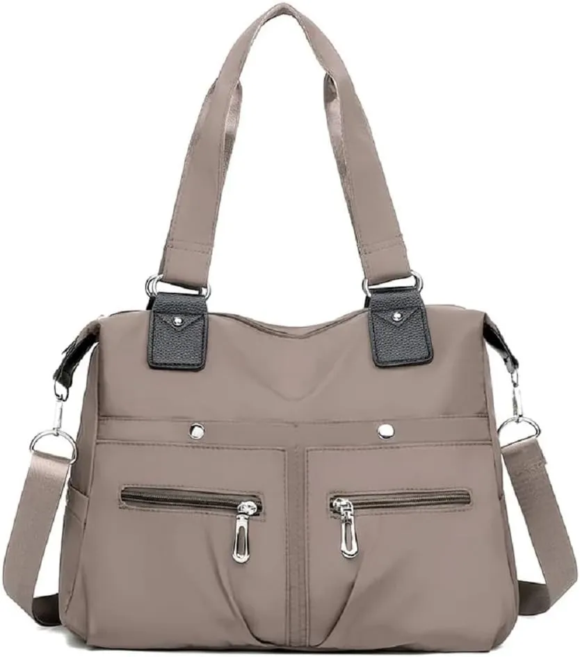 Women Waterproof Multi Pocket Handbag Nylon Tote Bag Large Travel Shoulder Bag