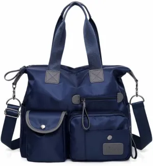 Women’s Bag Mommy Bag One Shoulder Crossbody Portable Travel Large Bag (blue)