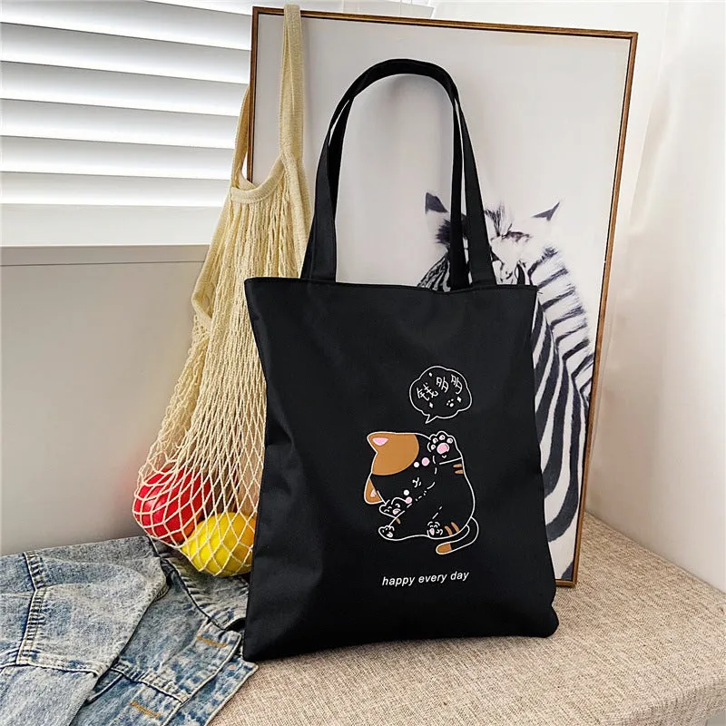 Women's Canvas Creative Korean Artistic Tuition Handbags