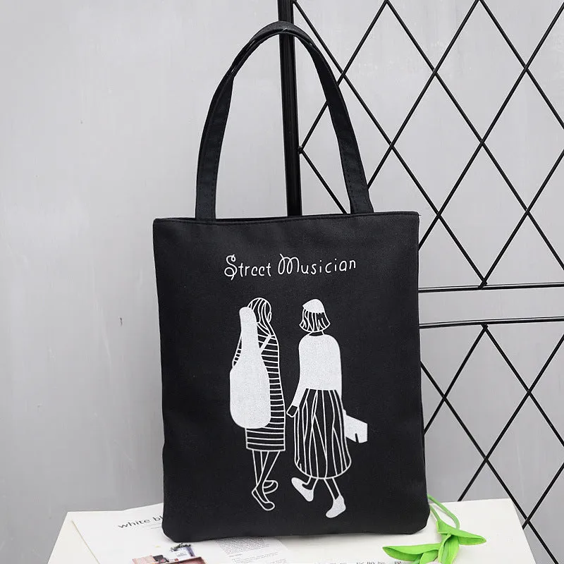 Women's Canvas Creative Korean Artistic Tuition Handbags