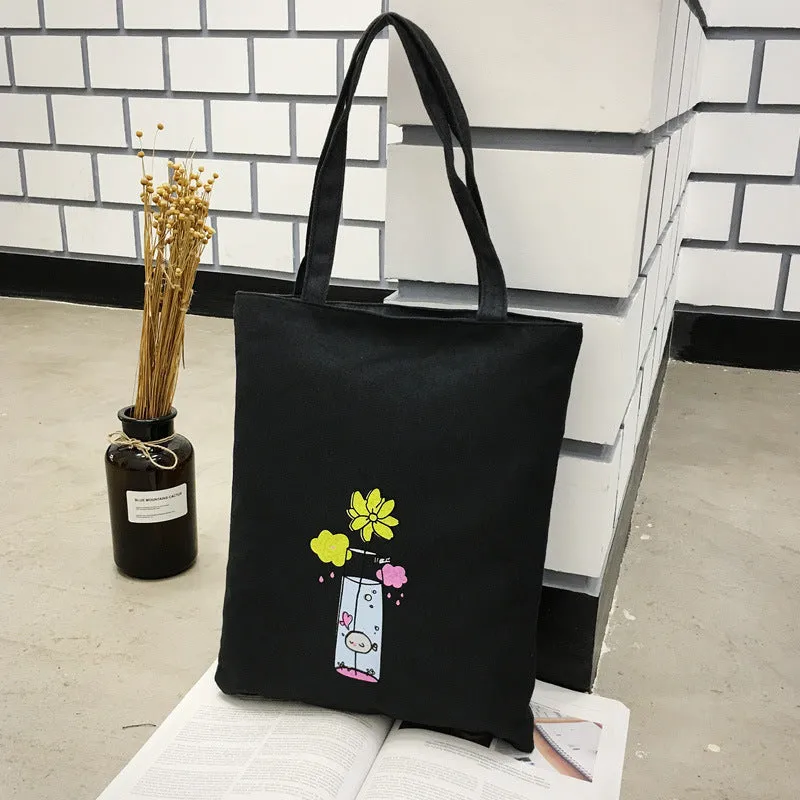 Women's Canvas Creative Korean Artistic Tuition Handbags