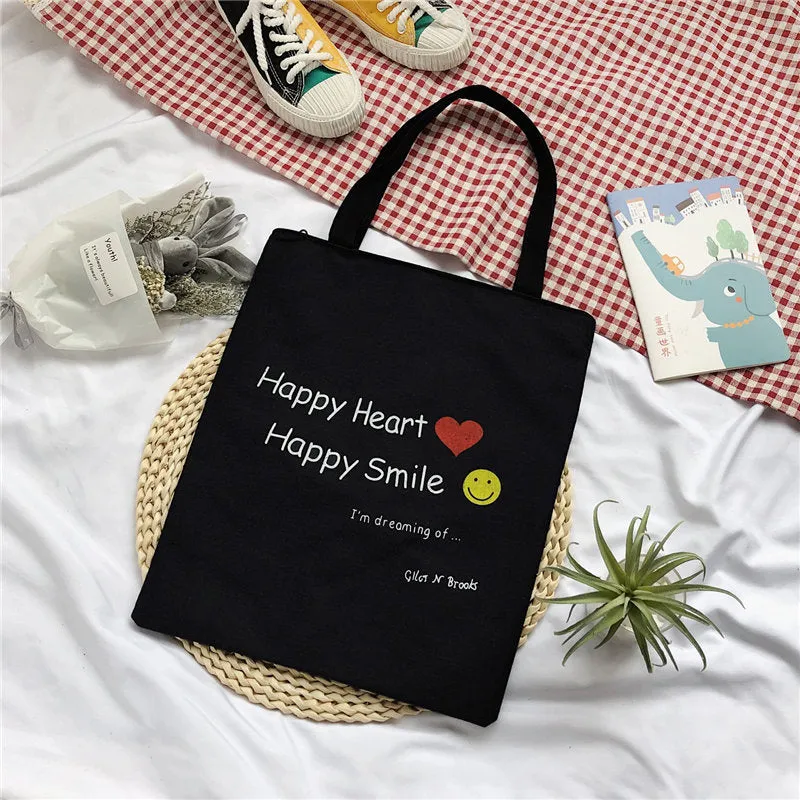 Women's Canvas Creative Korean Artistic Tuition Handbags