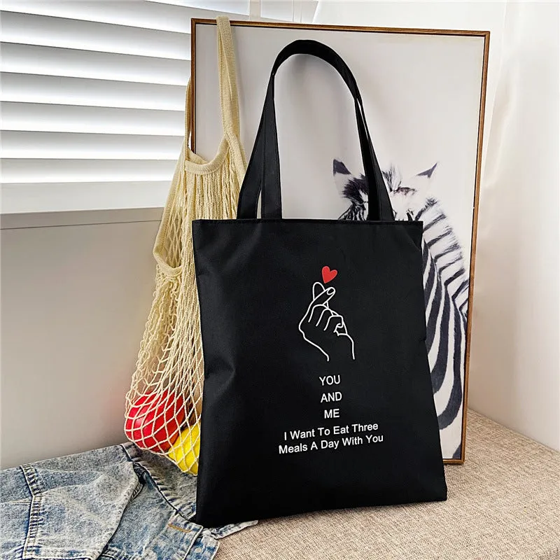Women's Canvas Creative Korean Artistic Tuition Handbags