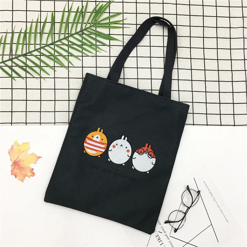 Women's Canvas Creative Korean Artistic Tuition Handbags