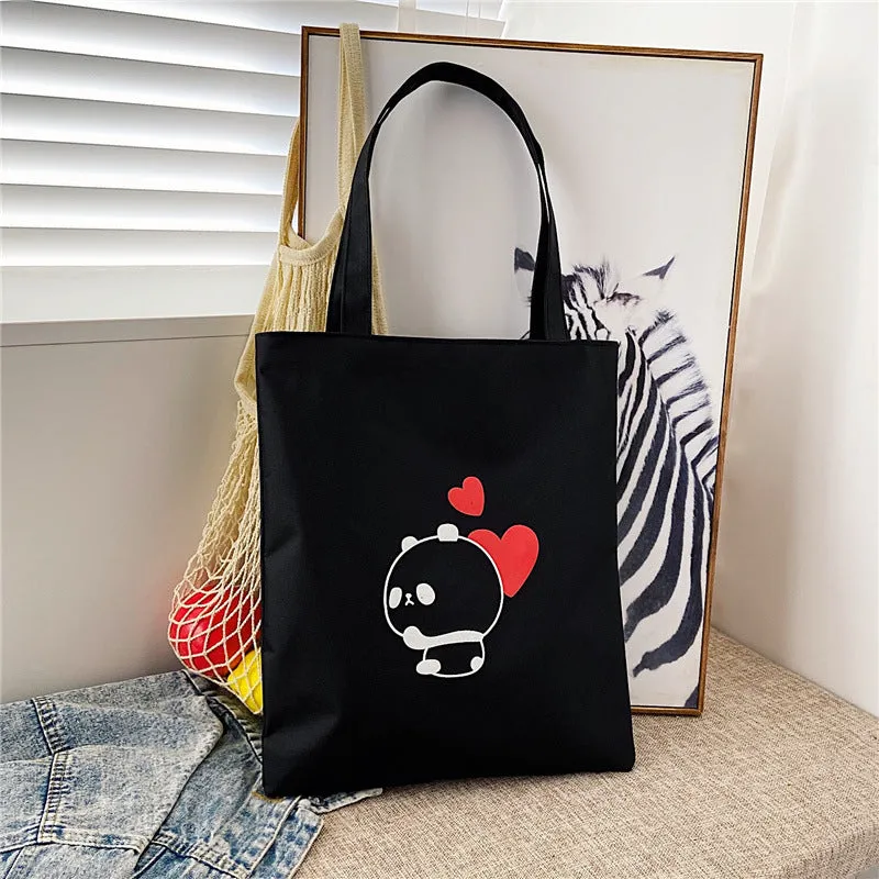 Women's Canvas Creative Korean Artistic Tuition Handbags
