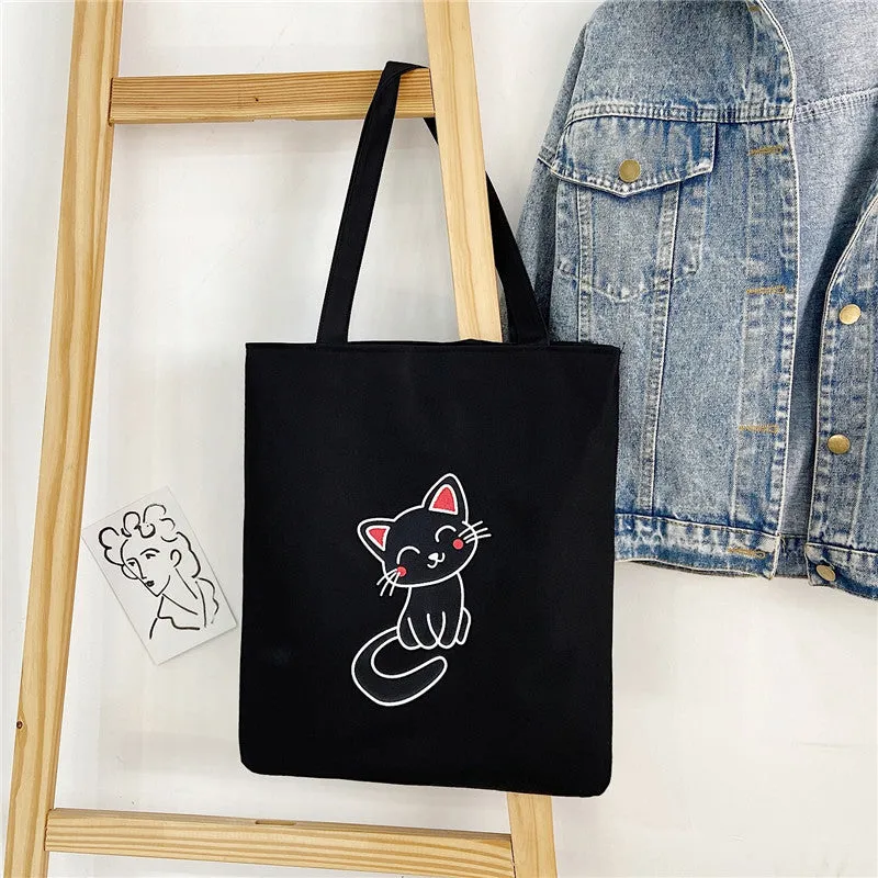 Women's Canvas Creative Korean Artistic Tuition Handbags