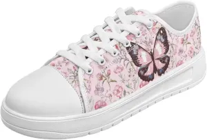 Womens Canvas Sneakers Lightweight Lace Up Fashion Comfortable Canvas Shoes Low Top Slip On Casual Tennis Walking Footwear