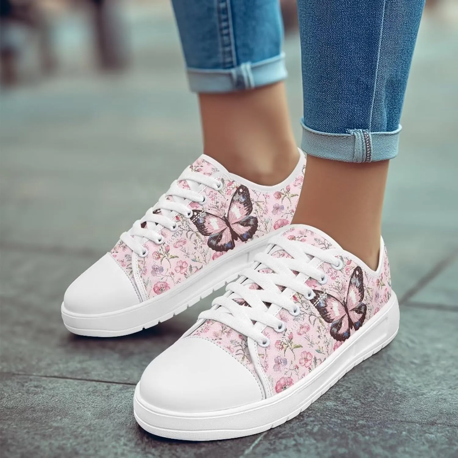 Womens Canvas Sneakers Lightweight Lace Up Fashion Comfortable Canvas Shoes Low Top Slip On Casual Tennis Walking Footwear