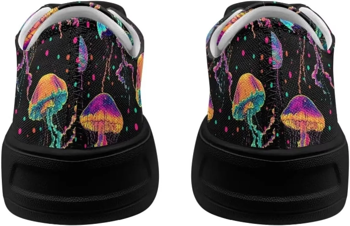 Women's Canvas Sneakers Mesh Lace Up Low Top Sneakers Lightweight Breathable Canvas Tennis Shoes Ladies Running Shoes