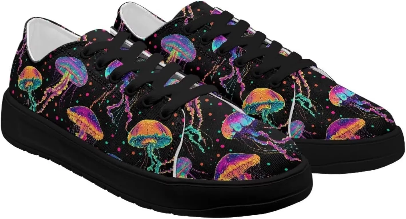 Women's Canvas Sneakers Mesh Lace Up Low Top Sneakers Lightweight Breathable Canvas Tennis Shoes Ladies Running Shoes