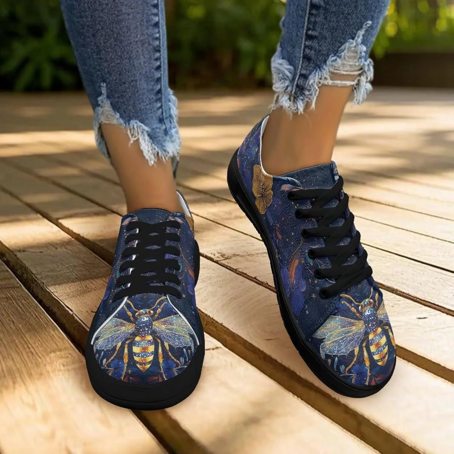 Women’s Canvas Sneakers Orthotic Walking Shoes with Memory Foam Non-Slip Canvas Shoes for Hiking Walking Running