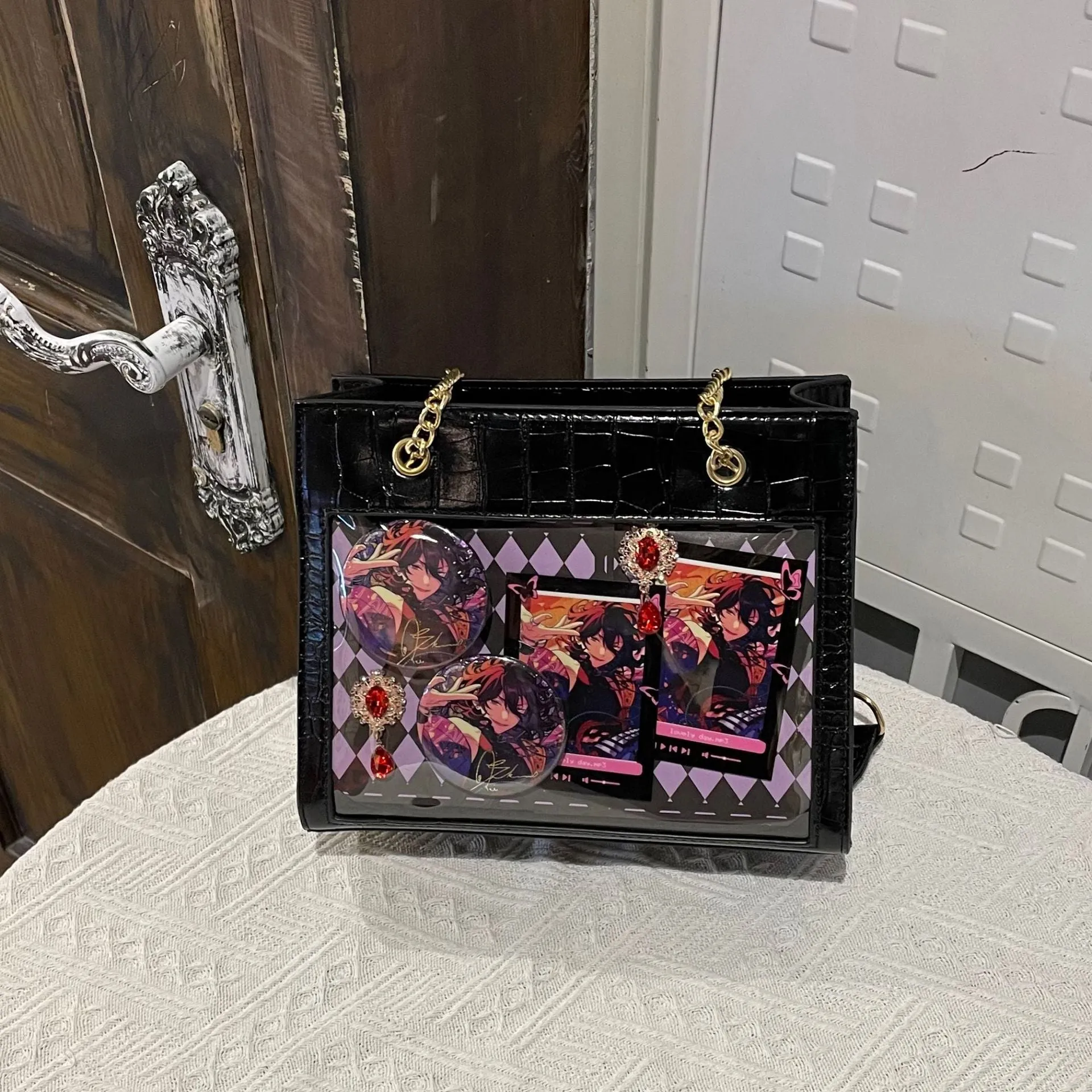 Women's Chain Portable Cartoon Two-dimensional Bar Crocodile Crossbody Bags