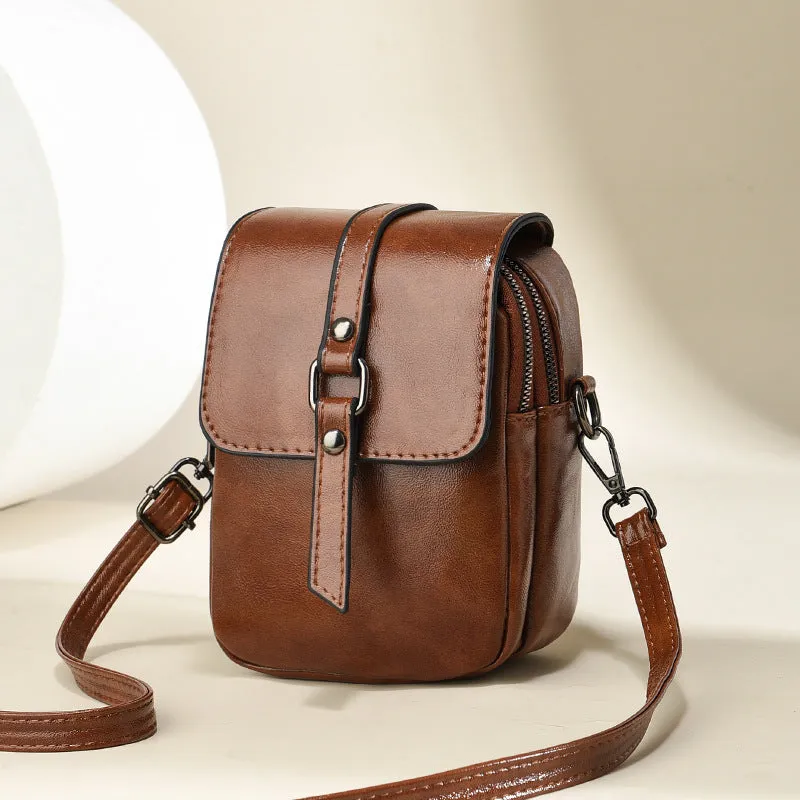 Women's Classic Retro Double Interlayer Mobile Bags