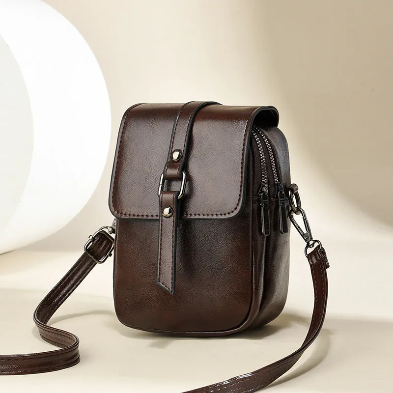 Women's Classic Retro Double Interlayer Mobile Bags