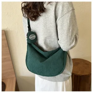 Women's Corduroy Lightweight Large Capacity Dumpling Cloth Crossbody Bags