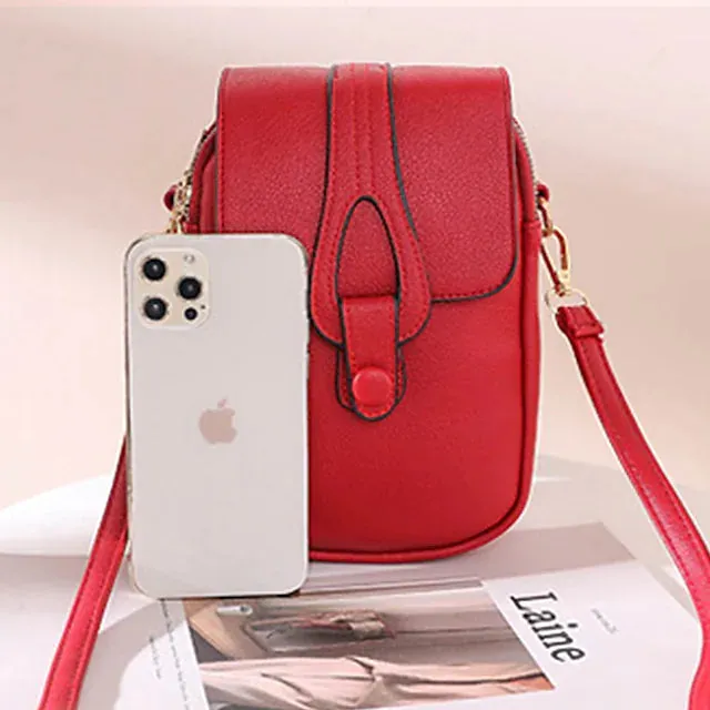 Women's Crossbody Leather Solid Color Plain Bag Wallet