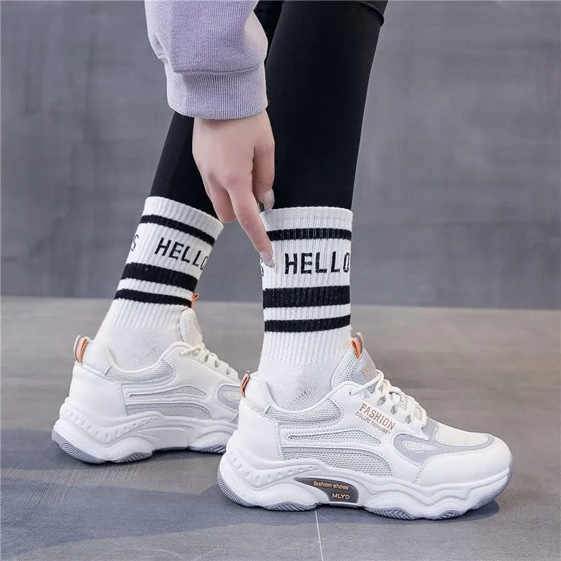Women's Fashionable Sports Shoes with Breathable mesh and Thick Soles for Casual Outdoor use
