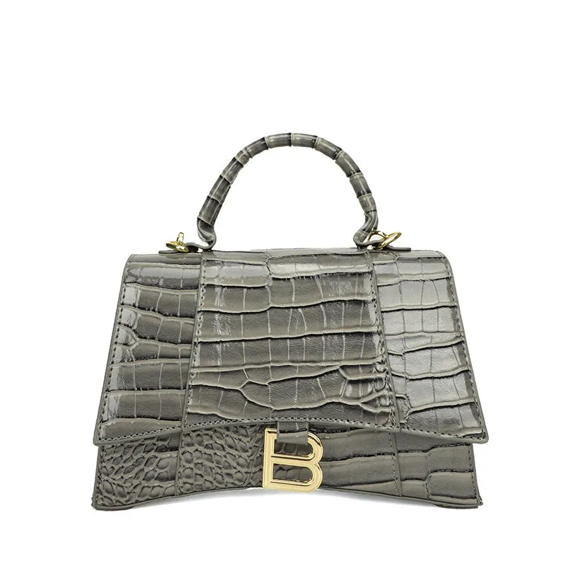 Women's Hourglass Fashion Crocodile Pattern Portable Crossbody Bags