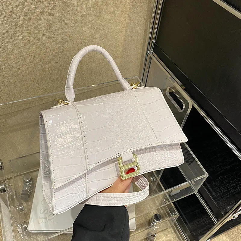 Women's Hourglass Fashion Crocodile Pattern Portable Crossbody Bags