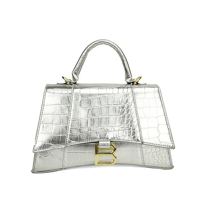 Women's Hourglass Fashion Crocodile Pattern Portable Crossbody Bags