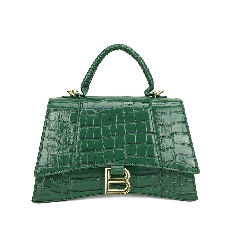 Women's Hourglass Fashion Crocodile Pattern Portable Crossbody Bags