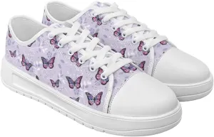 Women's Lace Up Low Top Canvas Shoes Fashion Casual Round Toe Sneakers Hands Free No Laces Barefoot Shoes US5.5-13.5