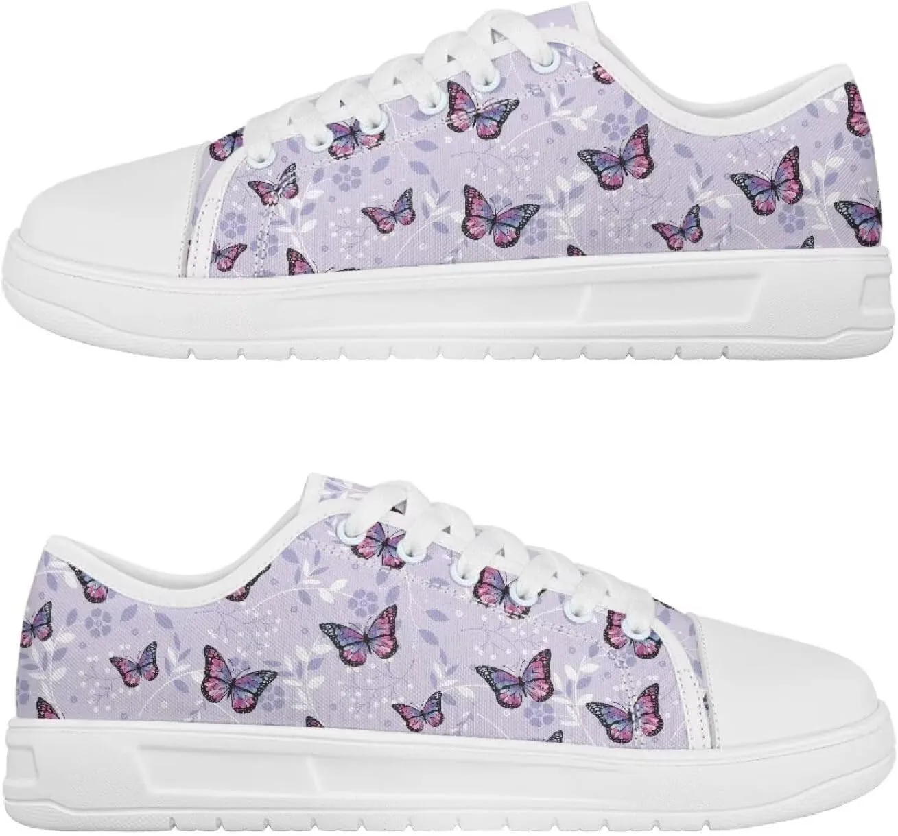 Women's Lace Up Low Top Canvas Shoes Fashion Casual Round Toe Sneakers Hands Free No Laces Barefoot Shoes US5.5-13.5