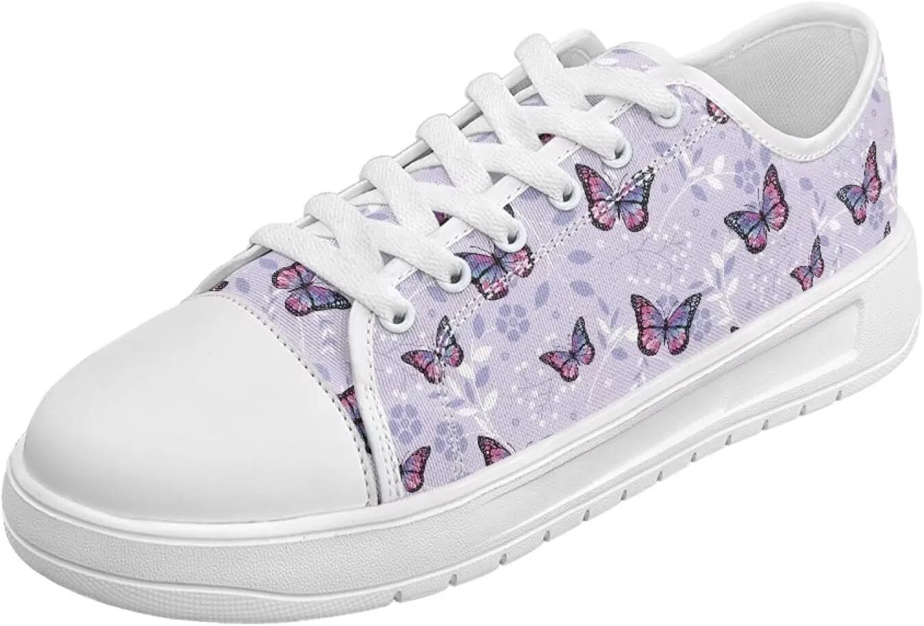 Women's Lace Up Low Top Canvas Shoes Fashion Casual Round Toe Sneakers Hands Free No Laces Barefoot Shoes US5.5-13.5