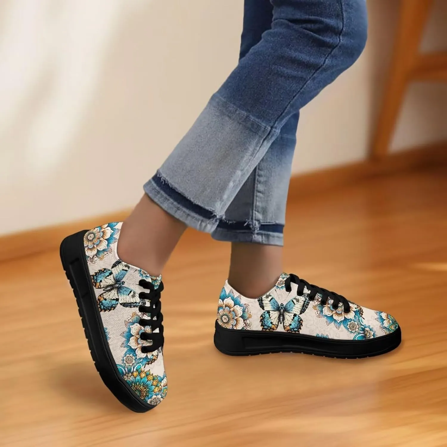 Women's Lace up Low Top Canvas Shoes Low Top Sneakers Fashion Casual Sneakers with Arch Support Comfy Flats 5.5-13.5