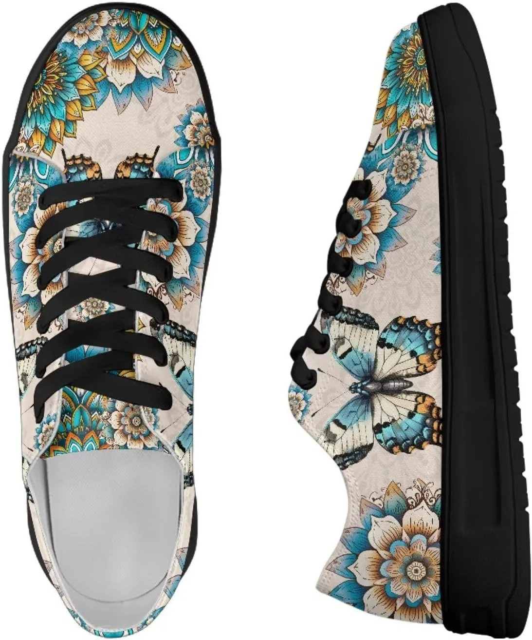 Women's Lace up Low Top Canvas Shoes Low Top Sneakers Fashion Casual Sneakers with Arch Support Comfy Flats 5.5-13.5