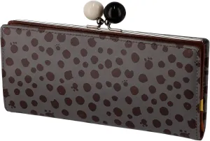 Women's Long Wallet with Dot Print Flap