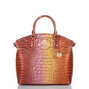 Women's Portable Retro Crocodile Pattern Brahmin Crossbody Bags