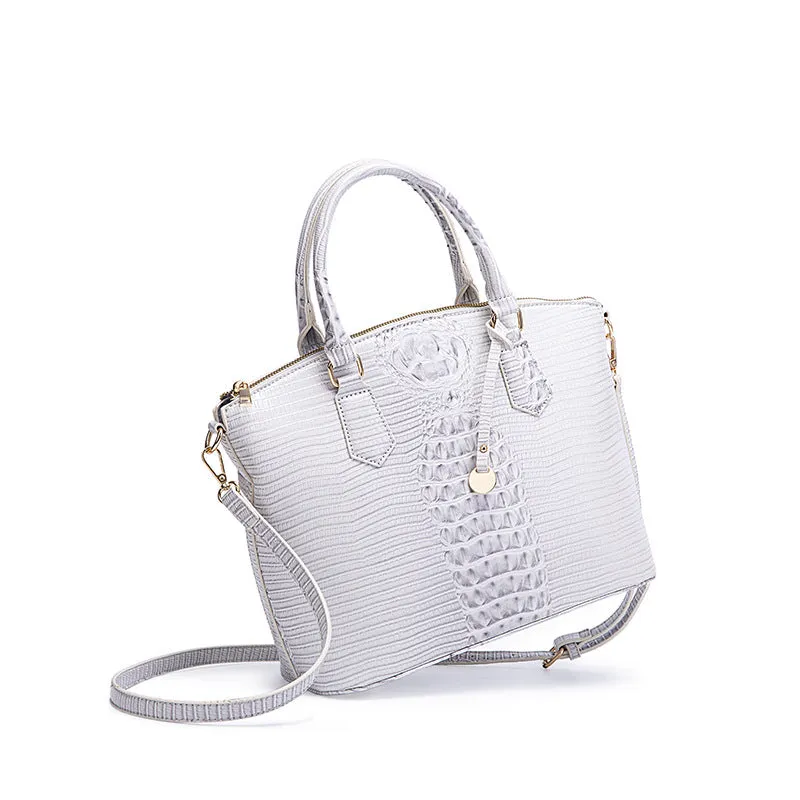 Women's Portable Retro Crocodile Pattern Brahmin Crossbody Bags