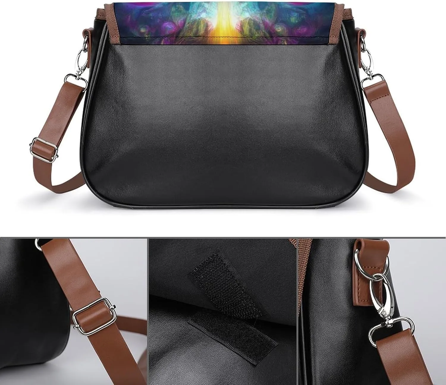 Womens PU Leather Crossbody Bag Lightweight Cellphone Purse Handbags with Adjustable Strap