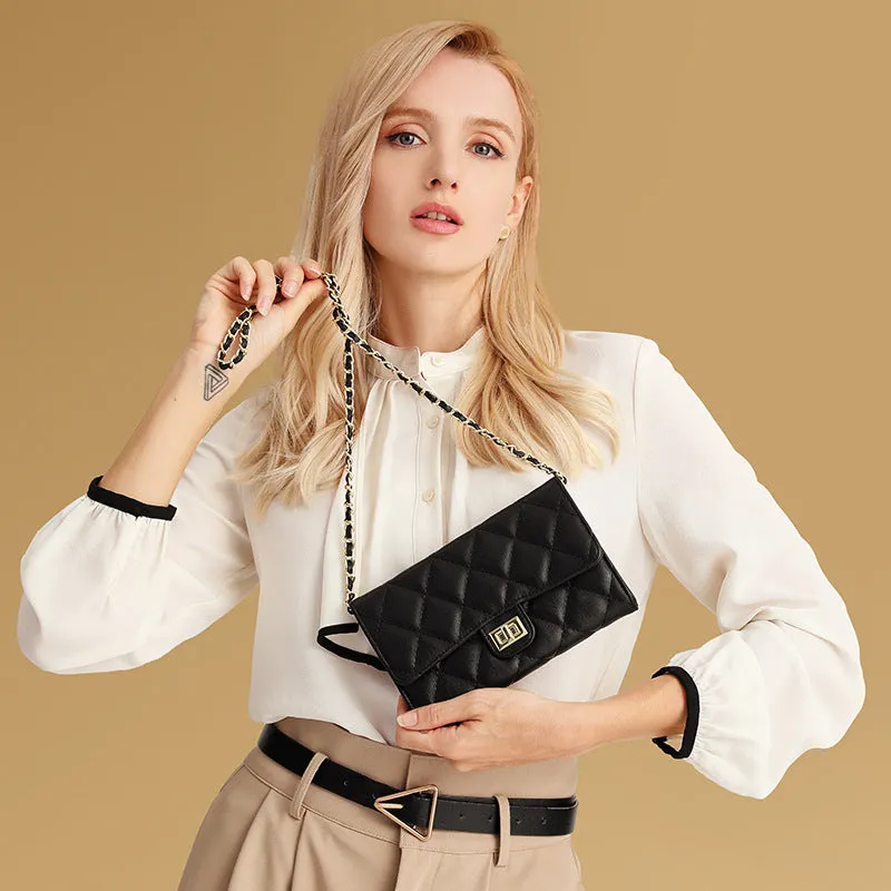 Women's Rhombus Chain Classic Style Niche High Crossbody Bags