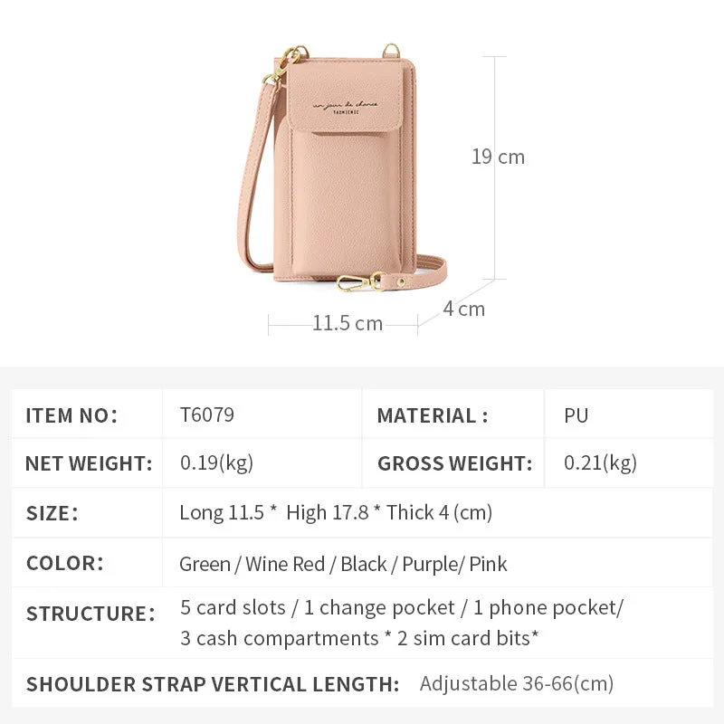 Women's Simple Large Capacity Mobile Passport Portable Certificate Storage Phone Bags