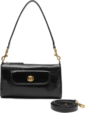 Women's Small Soft Genuine Leather Shoulder Handbag Fashion Crossbody Bags for Lady