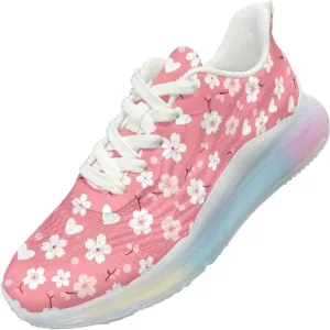 Womens Sneakers Breathable Comfortable Running Shoes Fashion Lightweight Non-Slip Outdoor Hiking Shoes for Athletic Size 6-11 White Sole