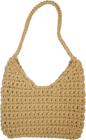 Women's Summer Beach HandBag Cotton Rope Vacation Hand- Woven Shoulder Bag Purse Dumpling Bag