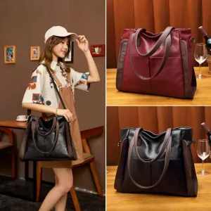 Women's Trending Sheepskin Soft Leather Fashion Mummy Shoulder Bags