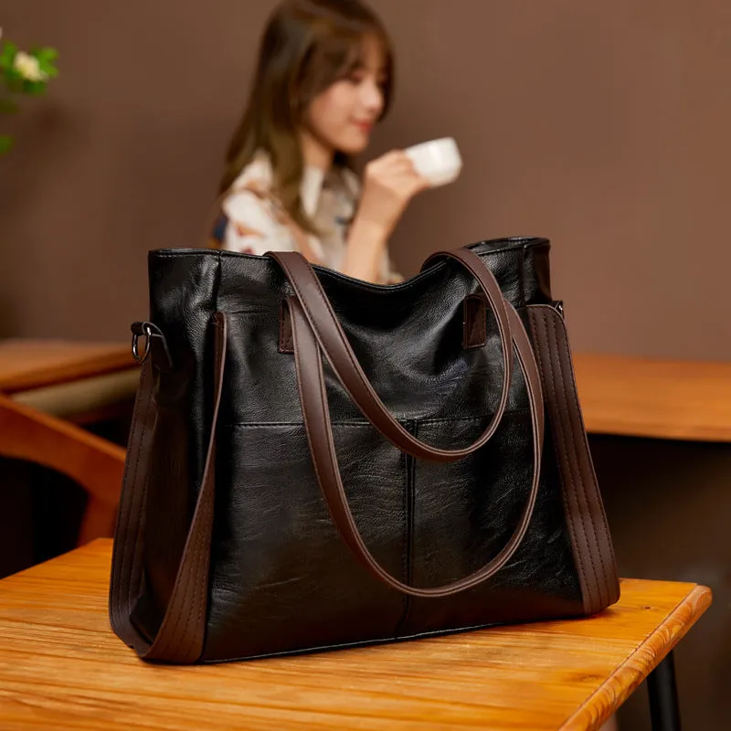 Women's Trending Sheepskin Soft Leather Fashion Mummy Shoulder Bags
