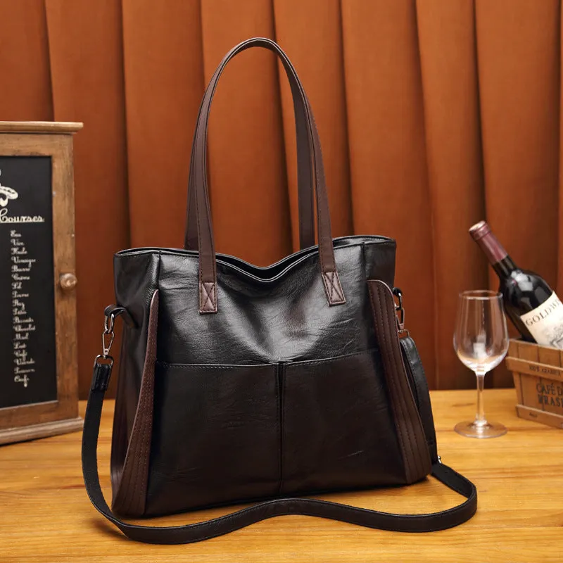 Women's Trending Sheepskin Soft Leather Fashion Mummy Shoulder Bags