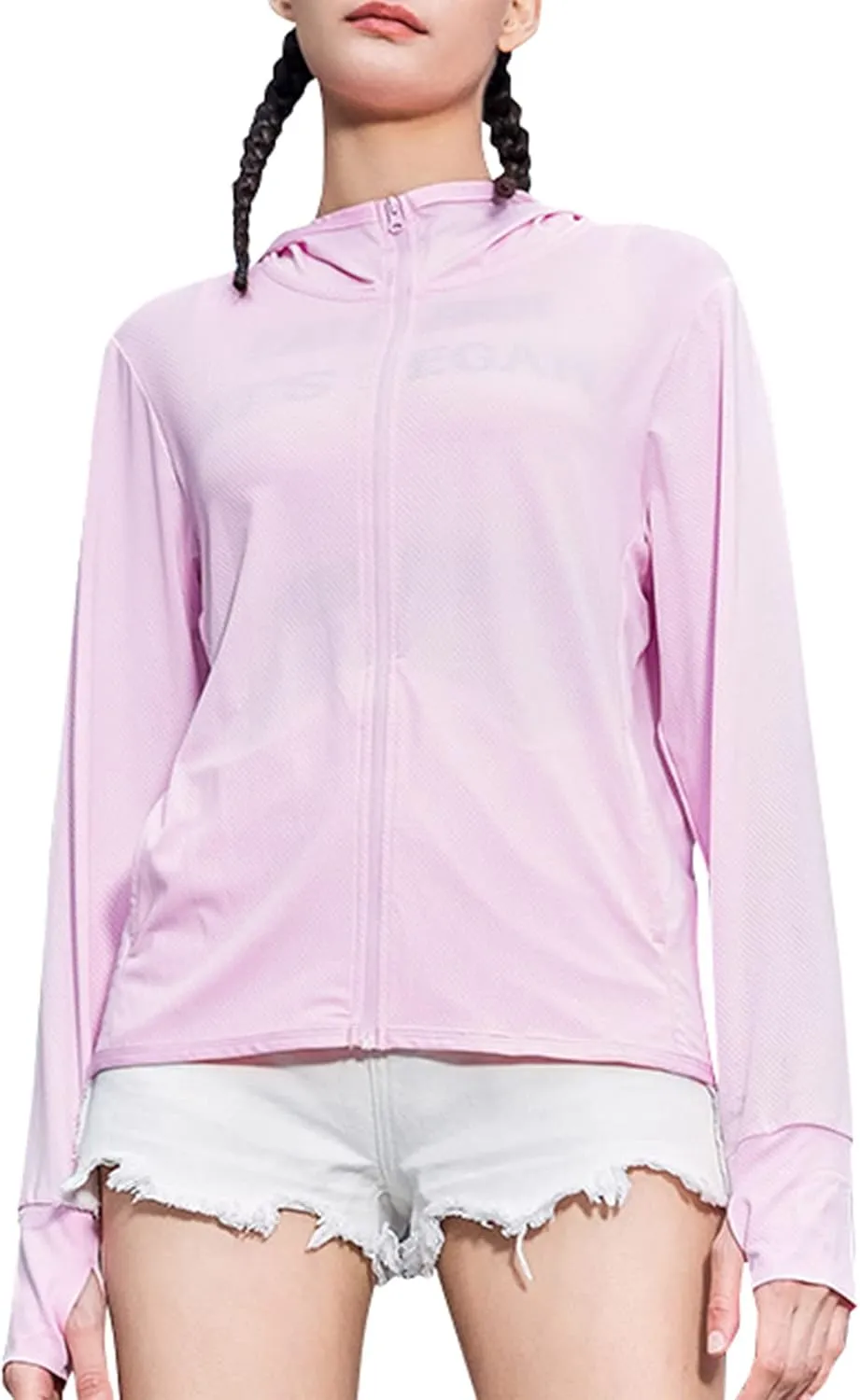 Women's UPF 50  UV Sun Protection Clothing Zip Up Lightweight Hoodie Hiking Sun Shirt