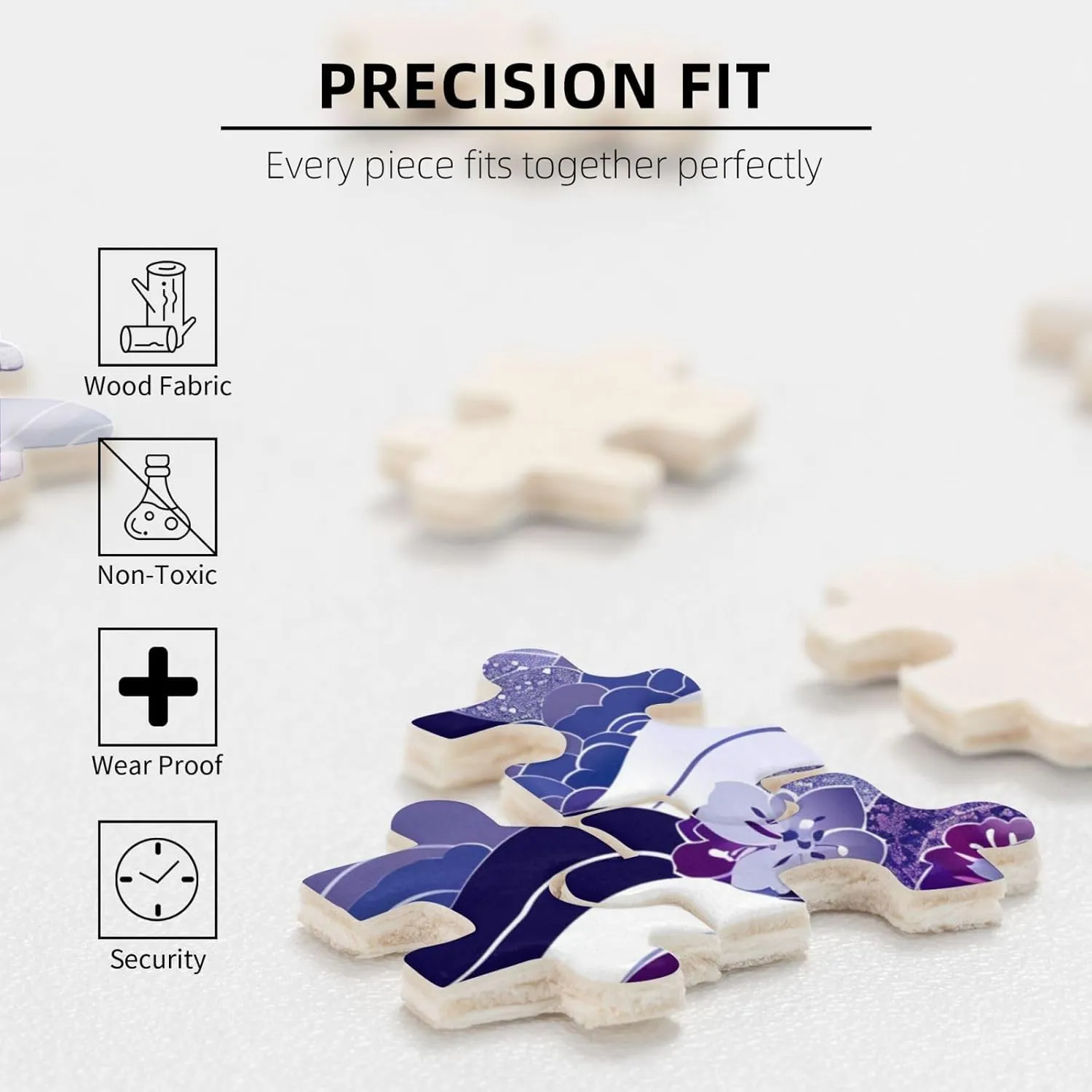 Wooden Jigsaw Puzzles 500 Pieces Japanese Fish Scale Waves Puzzle Leisure for Adults Jigsaw Challenging Creative Educational Intellectual Decompressing Family Games Toy Gift